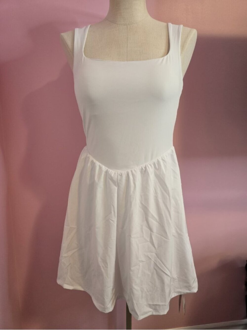 Halara Breezeful Square Neck 2-in-1 Pocket Quick Dry Mini Yoga Active Dress S